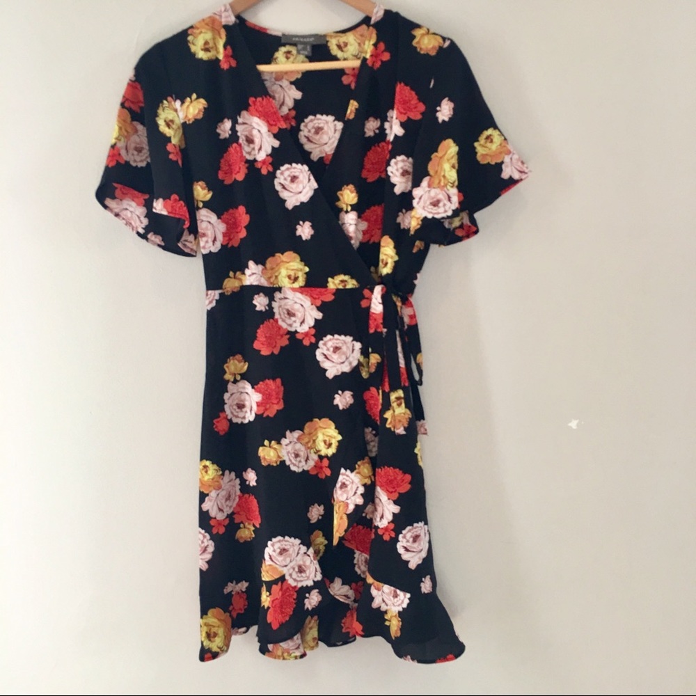 floral wrap dress